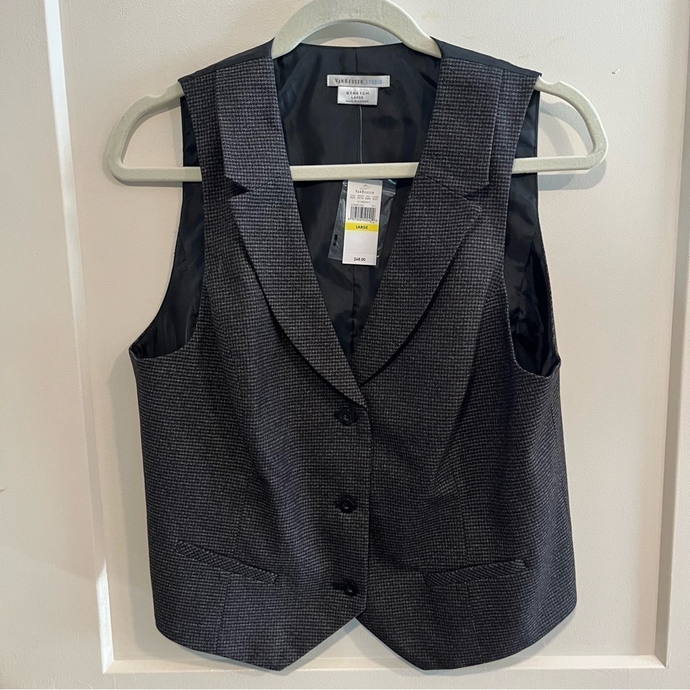 Van Heusen Studio Houndstooth Vest Large